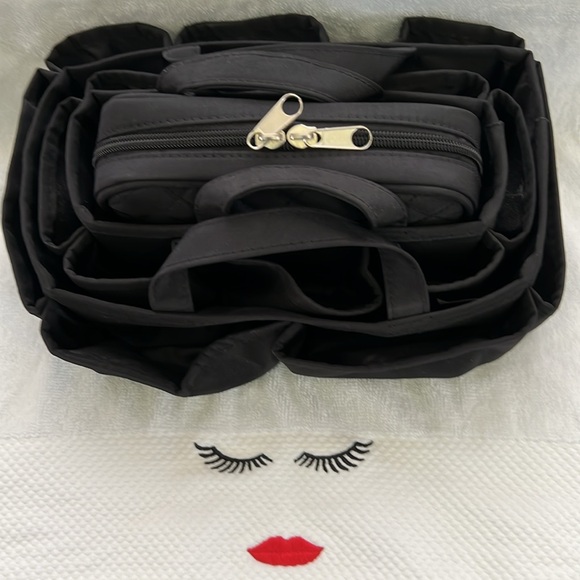 Make-up / Hand bag Black Nylon 3 piece inserts - Picture 7 of 8